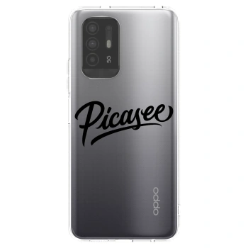 Picasee OPPO A94 5G Hülle - Transparentes Silikon - Picasee - old logo - black