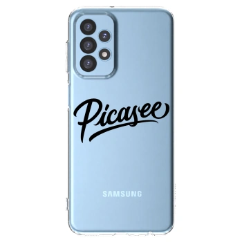 Picasee Samsung Galaxy A23 A235F 4G Hülle - Transparentes Silikon - Picasee - old logo - black