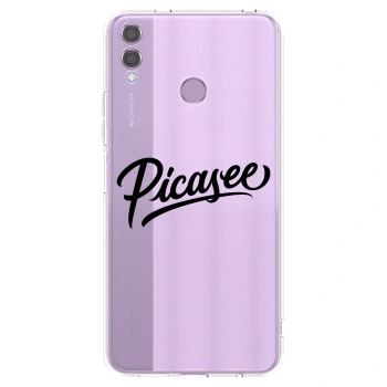 Picasee Honor 8X Hülle - Transparentes Silikon - Picasee - old logo - black