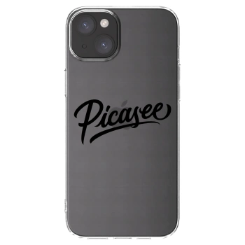 Picasee Apple iPhone 15 Plus Hülle - Transparentes Silikon - Picasee - old logo - black