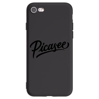 Picasee Apple iPhone 7 Hülle - Schwarzes Silikon - Picasee - old logo - black