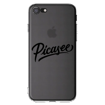 Picasee Apple iPhone 7 Hülle - Transparentes Silikon - Picasee - old logo - black