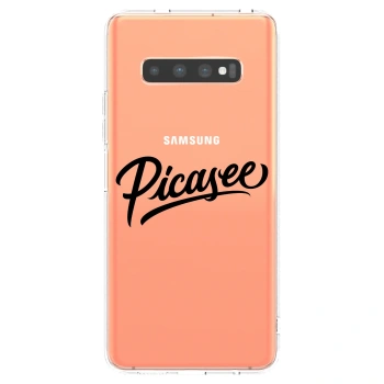 Picasee Samsung Galaxy S10 Plus G975 Hülle - Transparentes Silikon - Picasee - old logo - black