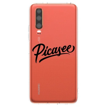 Picasee Huawei P30 Hülle - Transparentes Silikon - Picasee - old logo - black