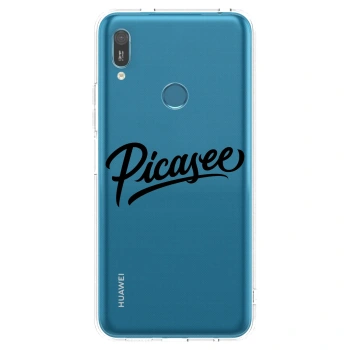 Picasee Huawei Y6 2019 Hülle - Transparentes Silikon - Picasee - old logo - black
