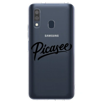 Picasee Samsung Galaxy A40 A405F Hülle - Transparentes Silikon - Picasee - old logo - black
