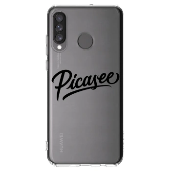 Picasee Huawei P30 Lite Hülle - Transparentes Silikon - Picasee - old logo - black