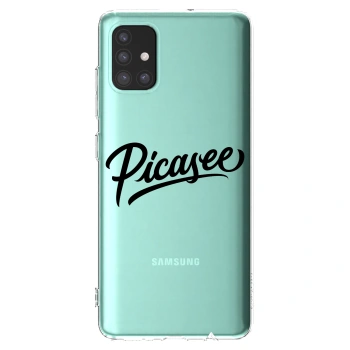 Picasee Samsung Galaxy A51 A515F Hülle - Transparentes Silikon - Picasee - old logo - black