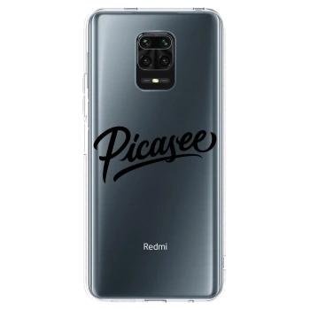 Picasee Xiaomi Redmi Note 9 Pro Hülle - Transparentes Silikon - Picasee - old logo - black