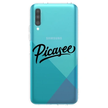 Picasee Samsung Galaxy A30s A307F Hülle - Transparentes Silikon - Picasee - old logo - black