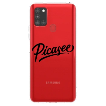 Picasee Samsung Galaxy A21s Hülle - Transparentes Silikon - Picasee - old logo - black