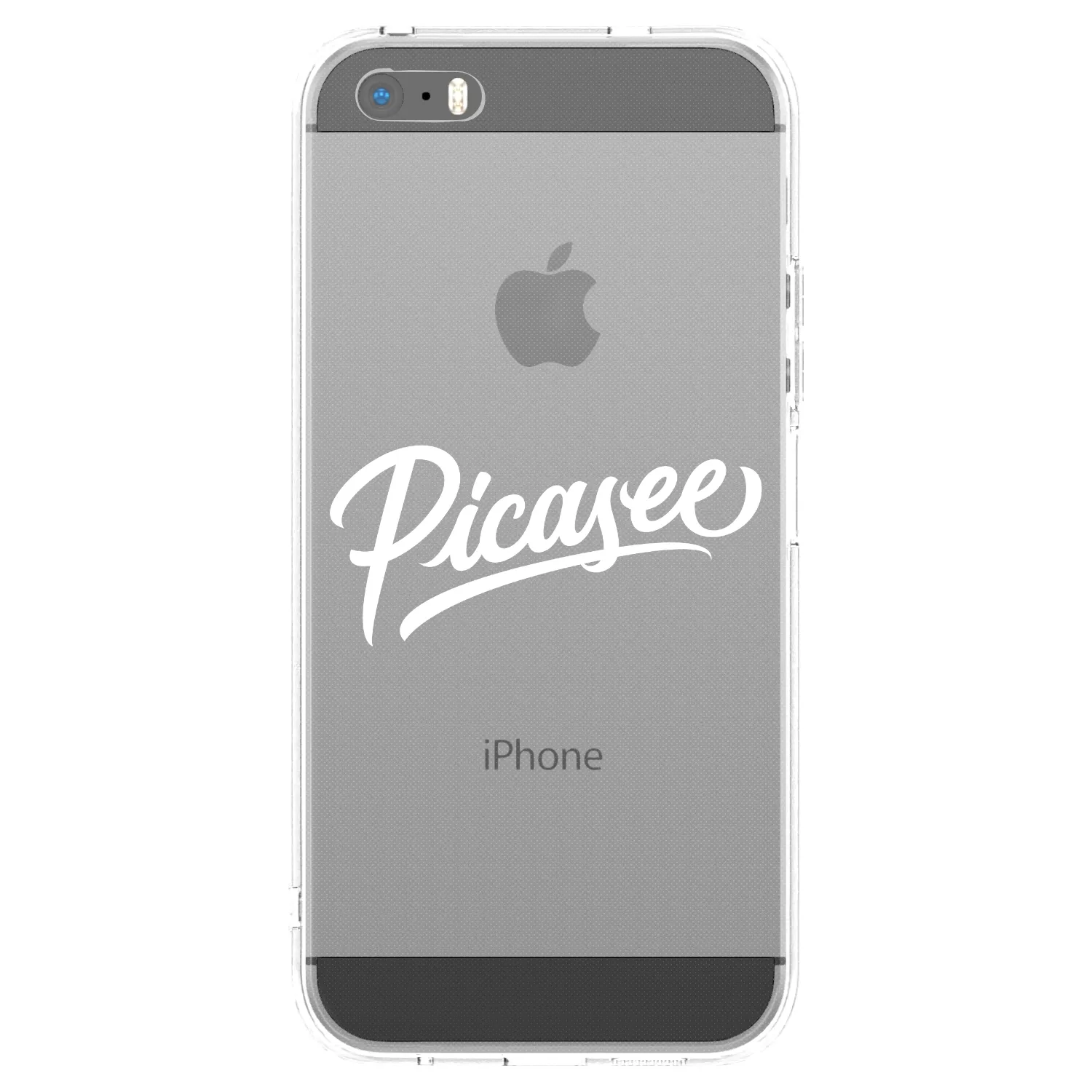 Picasee Apple iPhone 5/5S/SE Hülle - Transparentes Silikon - Picasee - old logo - white