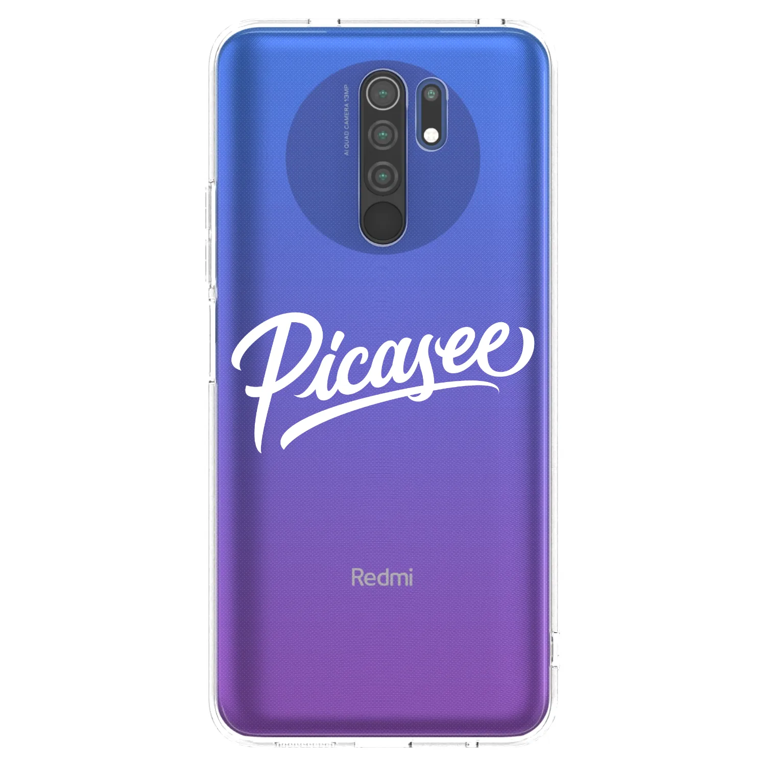 Picasee Xiaomi Redmi 9 Hülle - Transparentes Silikon - Picasee - old logo - white