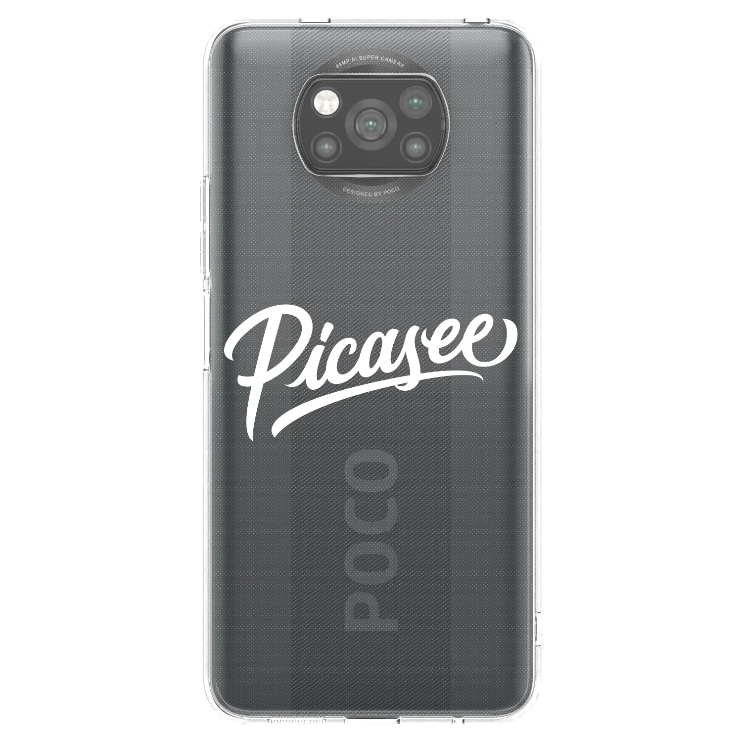 Picasee Xiaomi Poco X3 Hülle - Schwarzes Silikon - Picasee - old logo - white