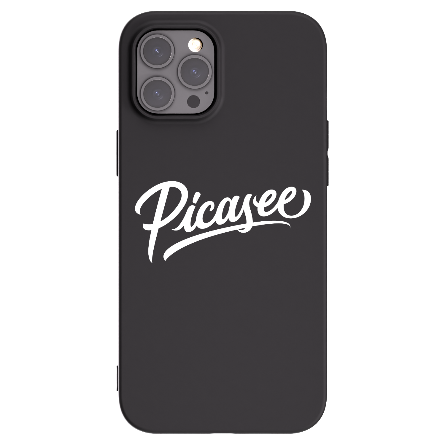 Picasee Apple iPhone 12 Pro Max Hülle - Schwarzes Silikon - Picasee - old logo - white