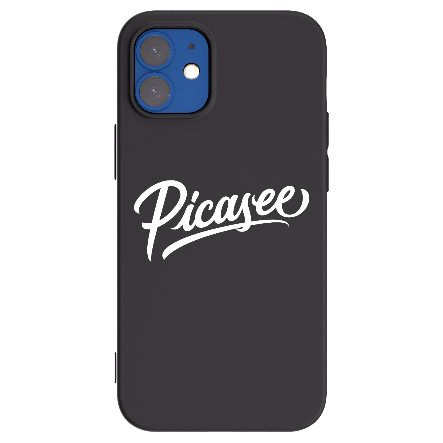 Picasee Apple iPhone 12 mini Hülle - Schwarzes Silikon - Picasee - old logo - white