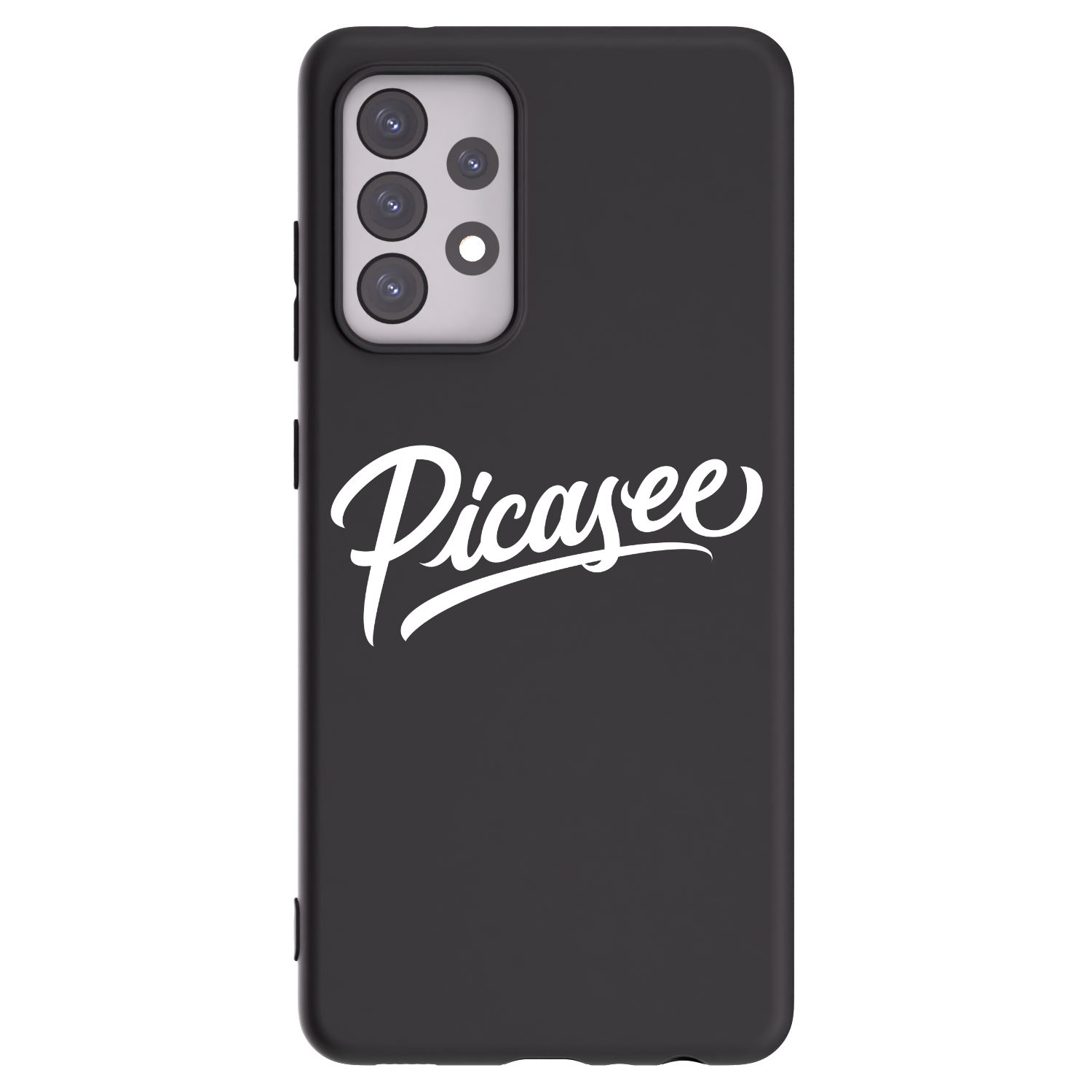 Picasee Samsung Galaxy A52 5G A525F Hülle - Schwarzes Silikon - Picasee - old logo - white