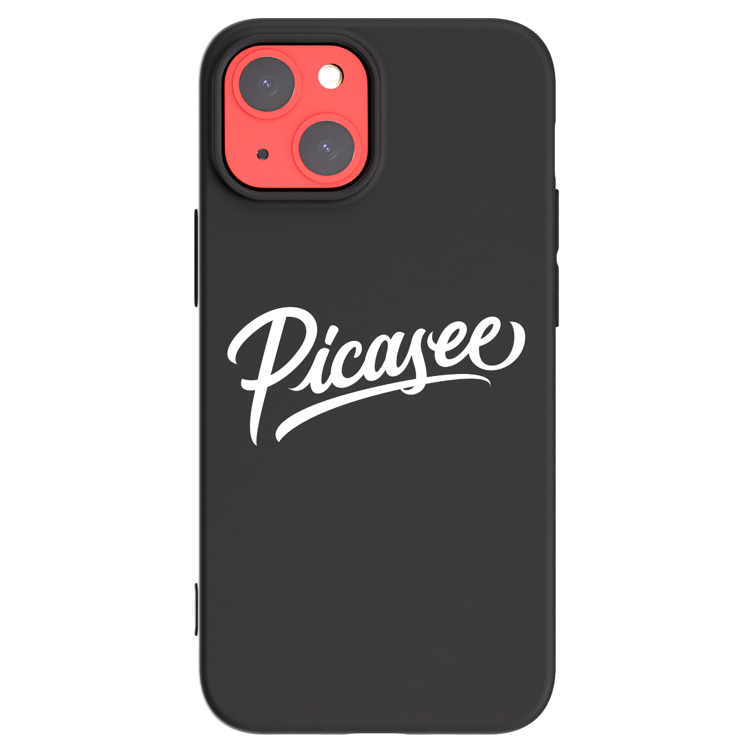 Picasee Apple iPhone 13 mini Hülle - Schwarzes Silikon - Picasee - old logo - white