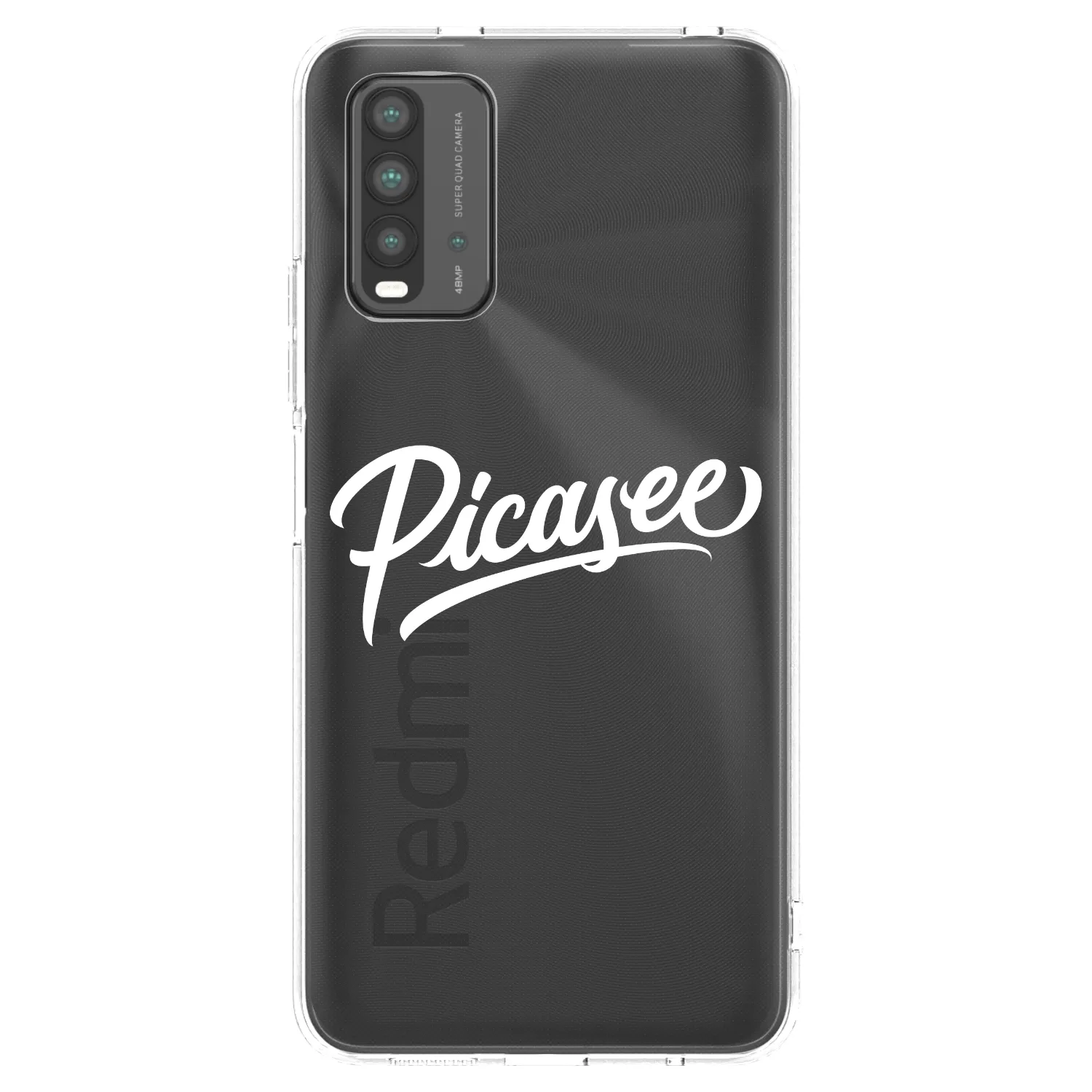 Picasee Xiaomi Redmi 9T Hülle - Schwarzes Silikon - Picasee - old logo - white