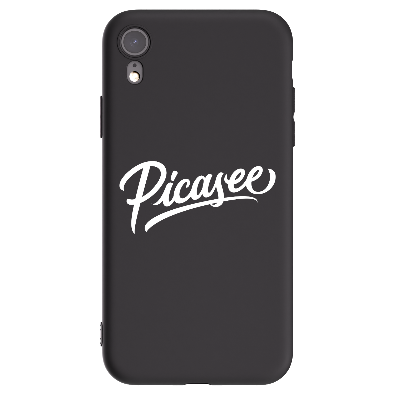 Picasee Apple iPhone XR Hülle - Schwarzes Silikon - Picasee - old logo - white