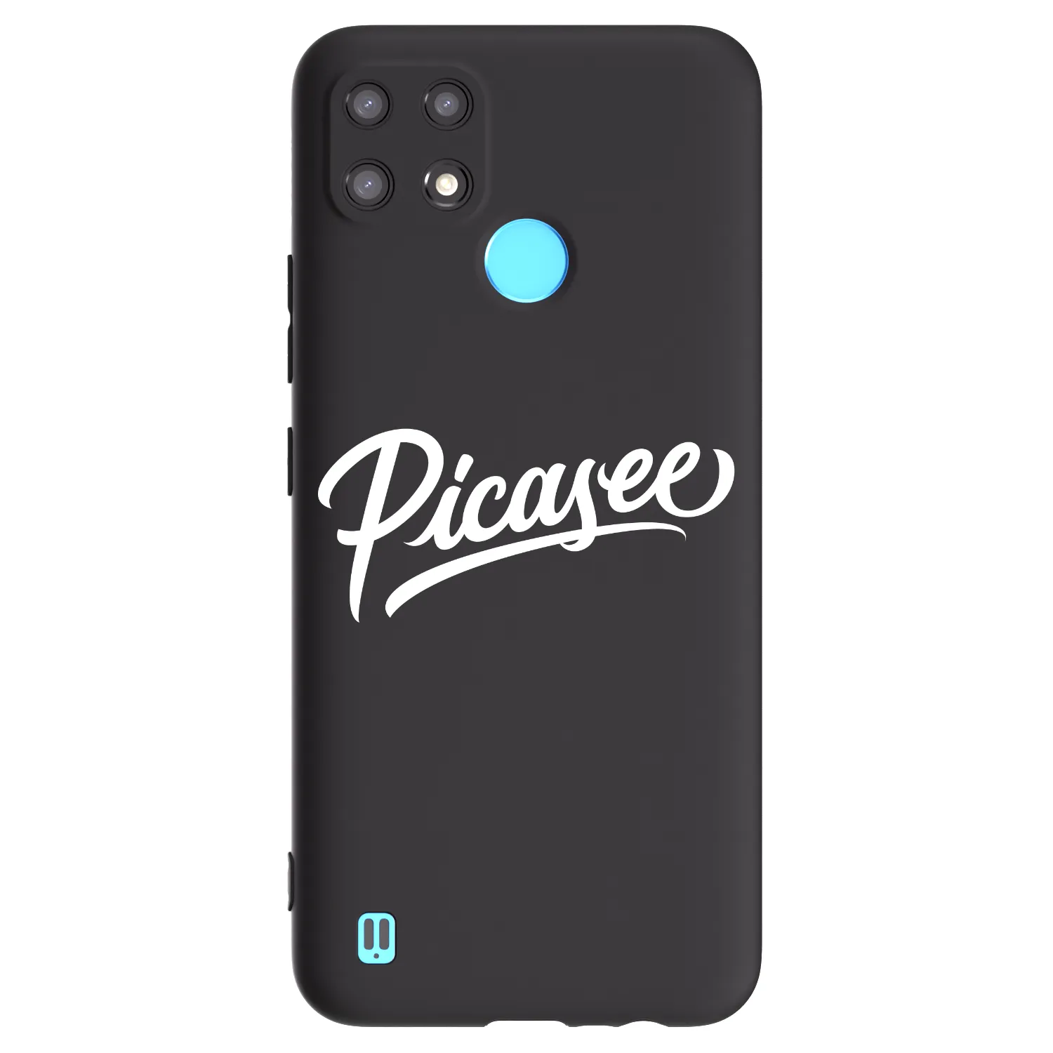Picasee Realme C21 Hülle - Schwarzes Silikon - Picasee - old logo - white