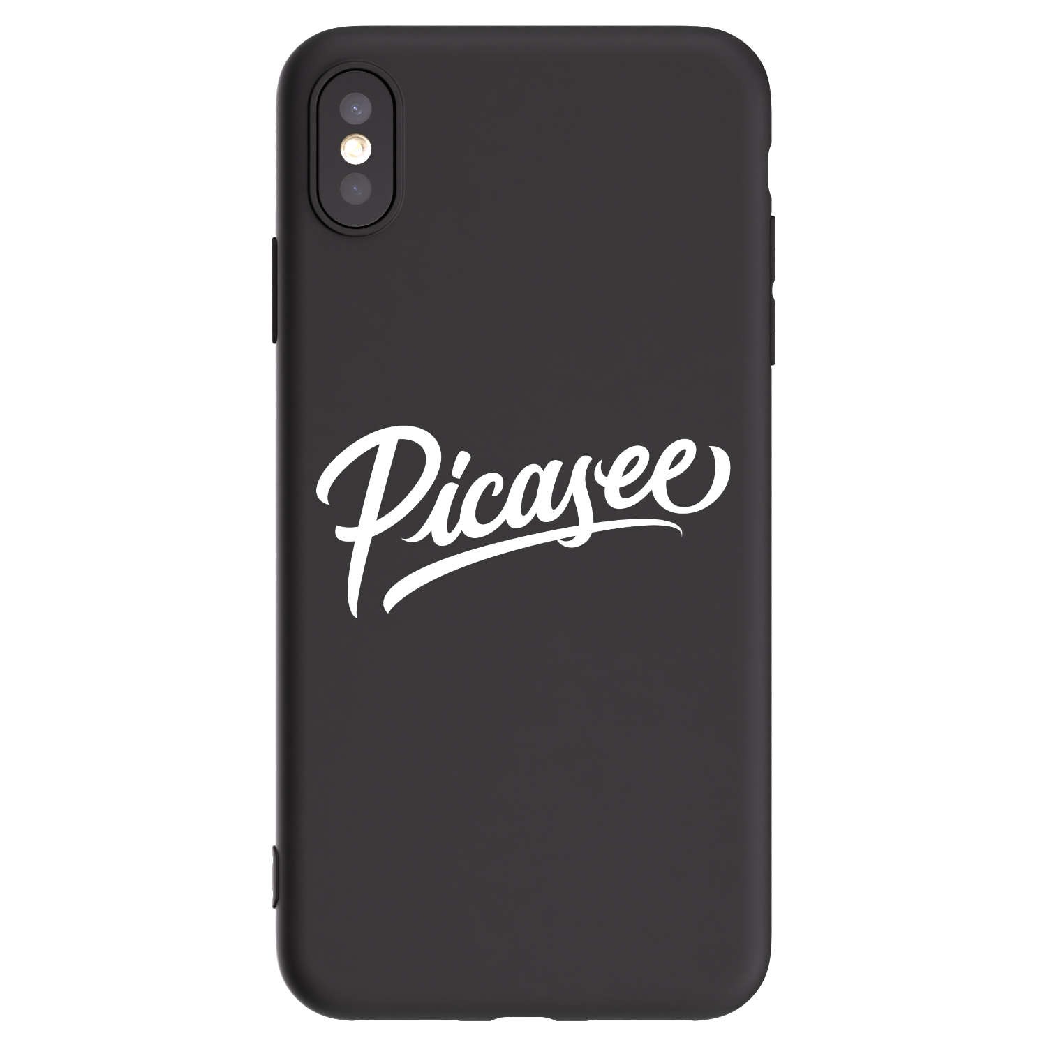 Picasee Apple iPhone XS Max Hülle - Schwarzes Silikon - Picasee - old logo - white