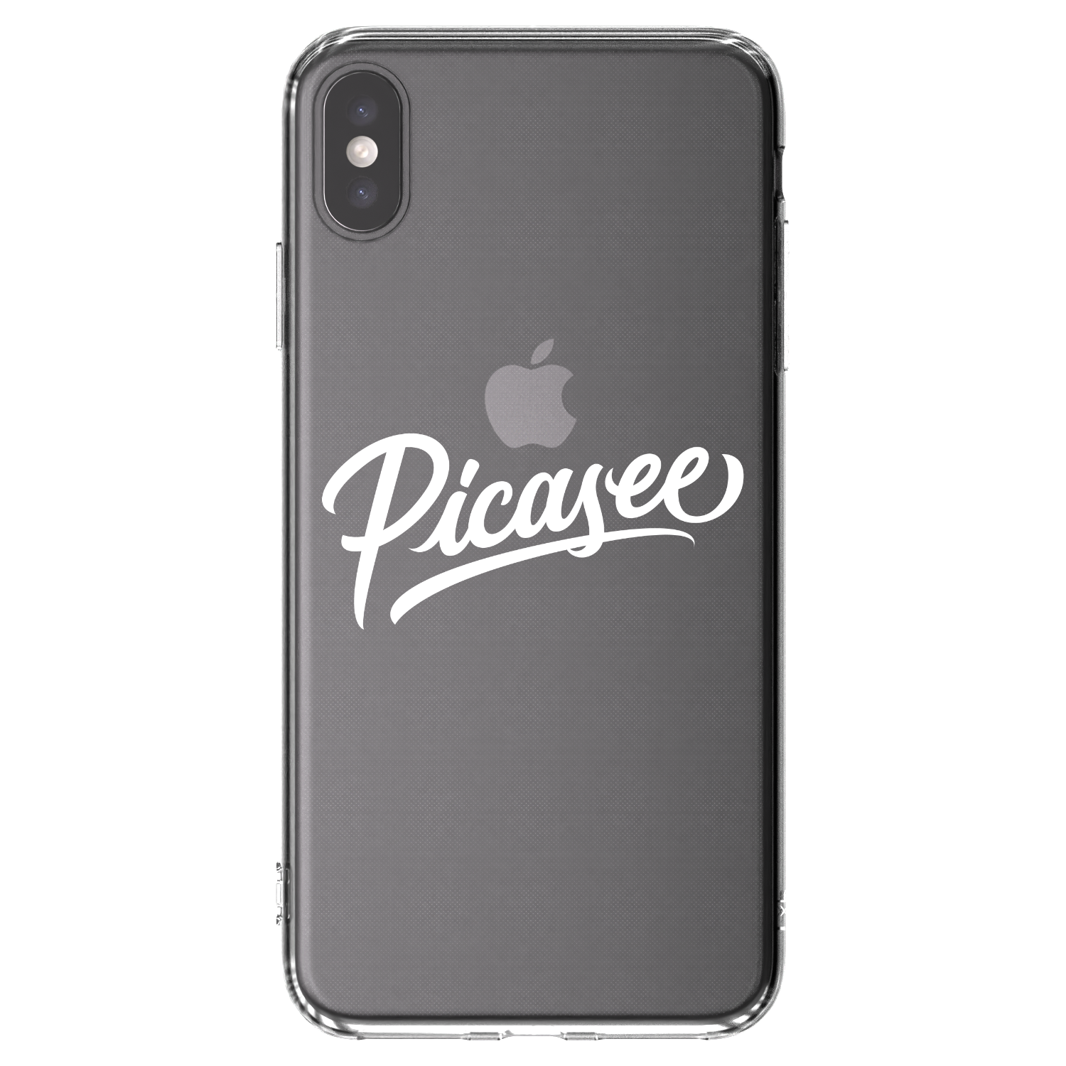 Picasee Apple iPhone XS Max Hülle - Transparentes Silikon - Picasee - old logo - white