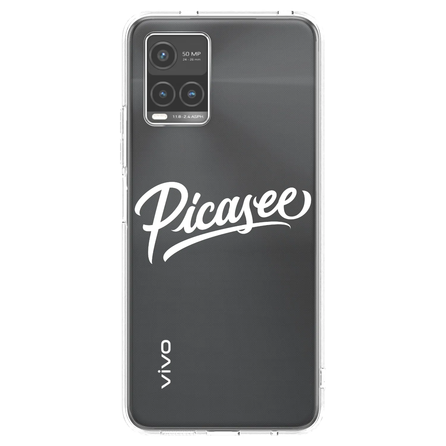 Picasee Vivo Y33s Hülle - Transparentes Silikon - Picasee - old logo - white