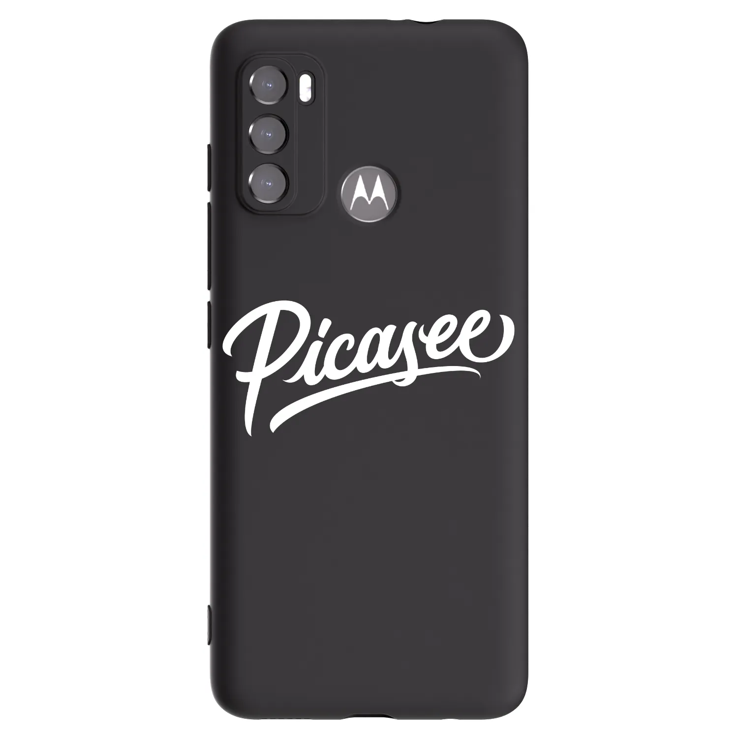 Picasee Motorola Moto G60 Hülle - Schwarzes Silikon - Picasee - old logo - white