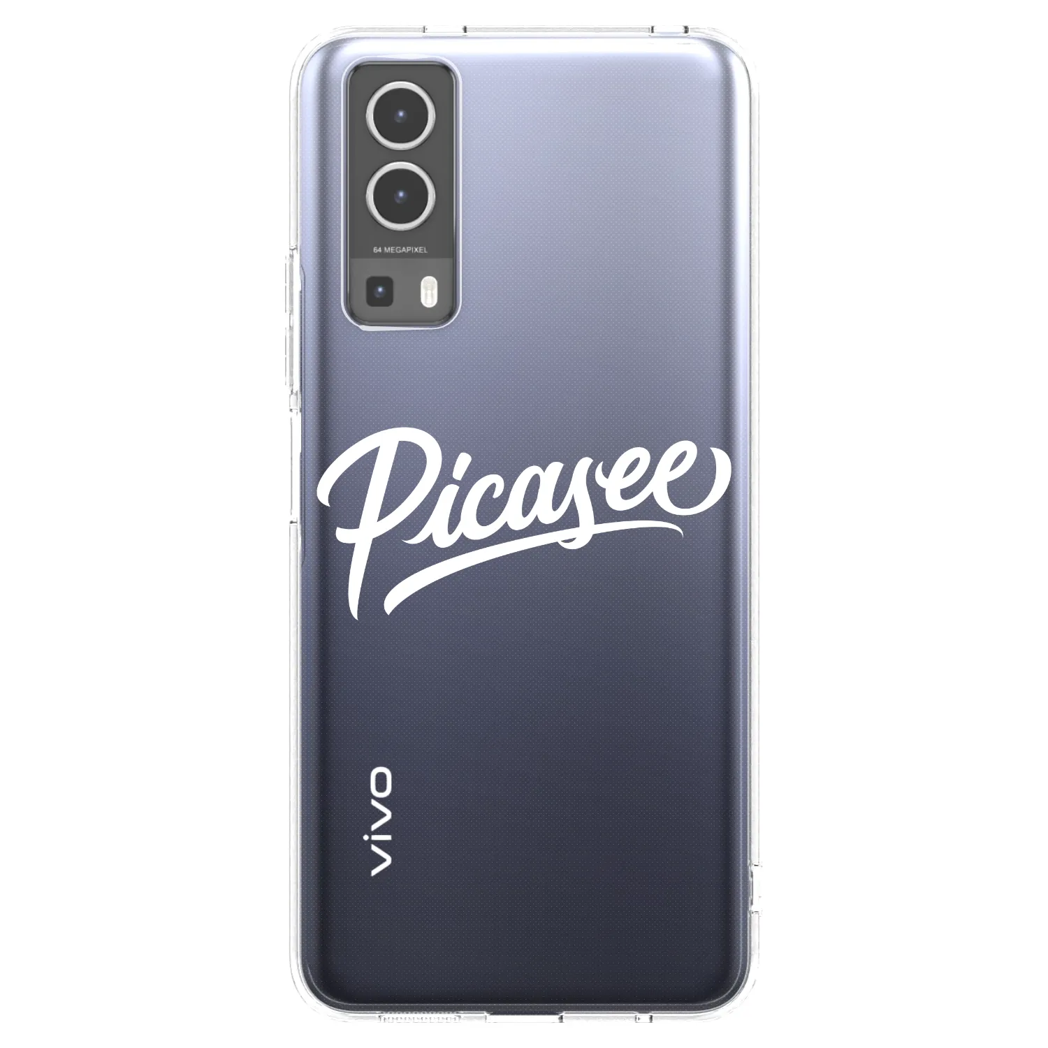 Picasee Vivo Y72 5G Hülle - Transparentes Silikon - Picasee - old logo - white