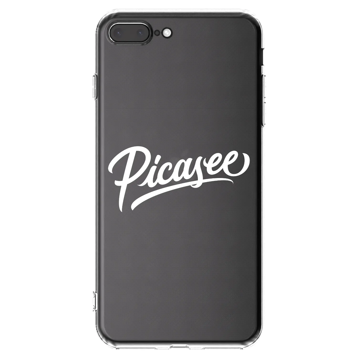 Picasee Apple iPhone 7 Plus Hülle - Transparentes Silikon - Picasee - old logo - white