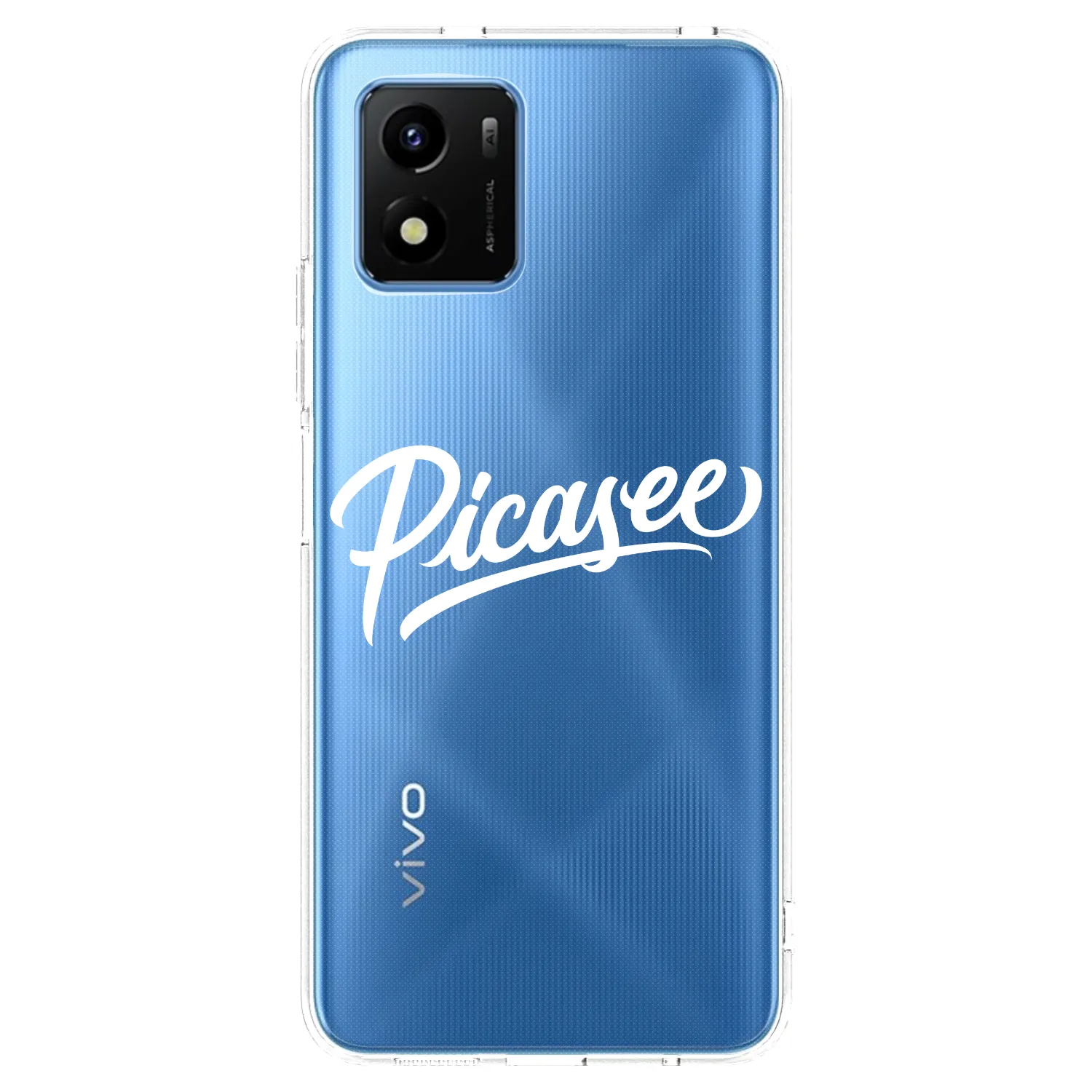 Picasee Vivo Y01 Hülle - Transparentes Silikon - Picasee - old logo - white