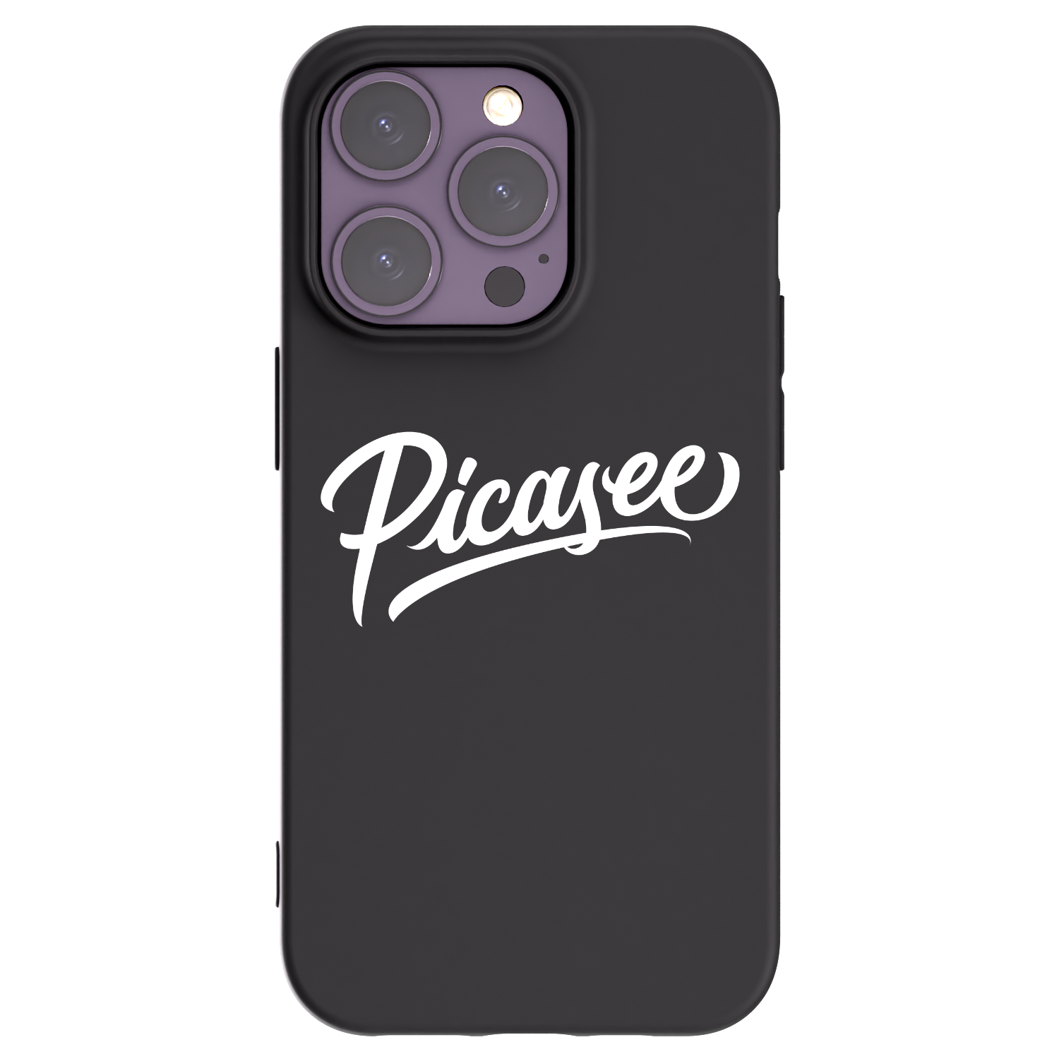 Picasee Apple iPhone 14 Pro Hülle - Schwarzes Silikon - Picasee - old logo - white
