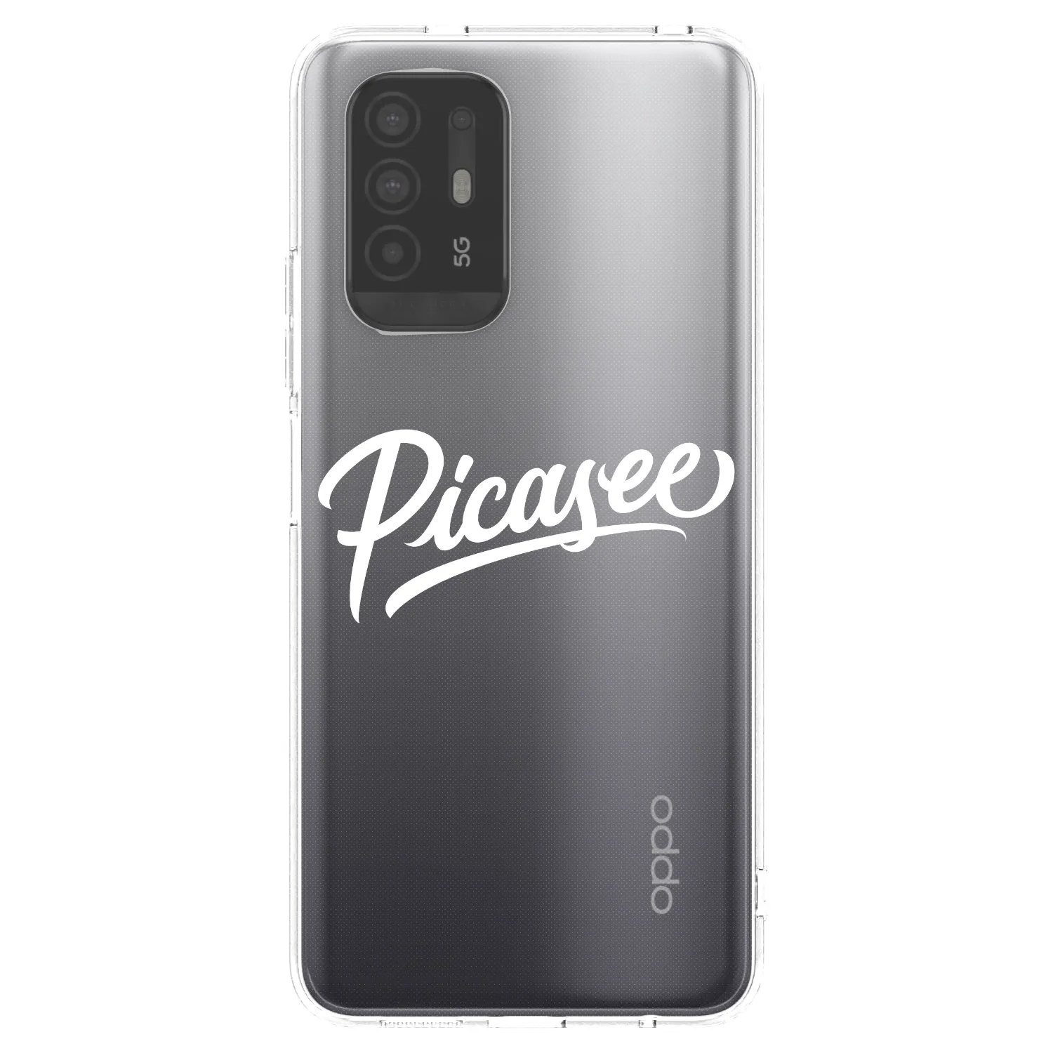 Picasee OPPO A94 5G Hülle - Transparentes Silikon - Picasee - old logo - white