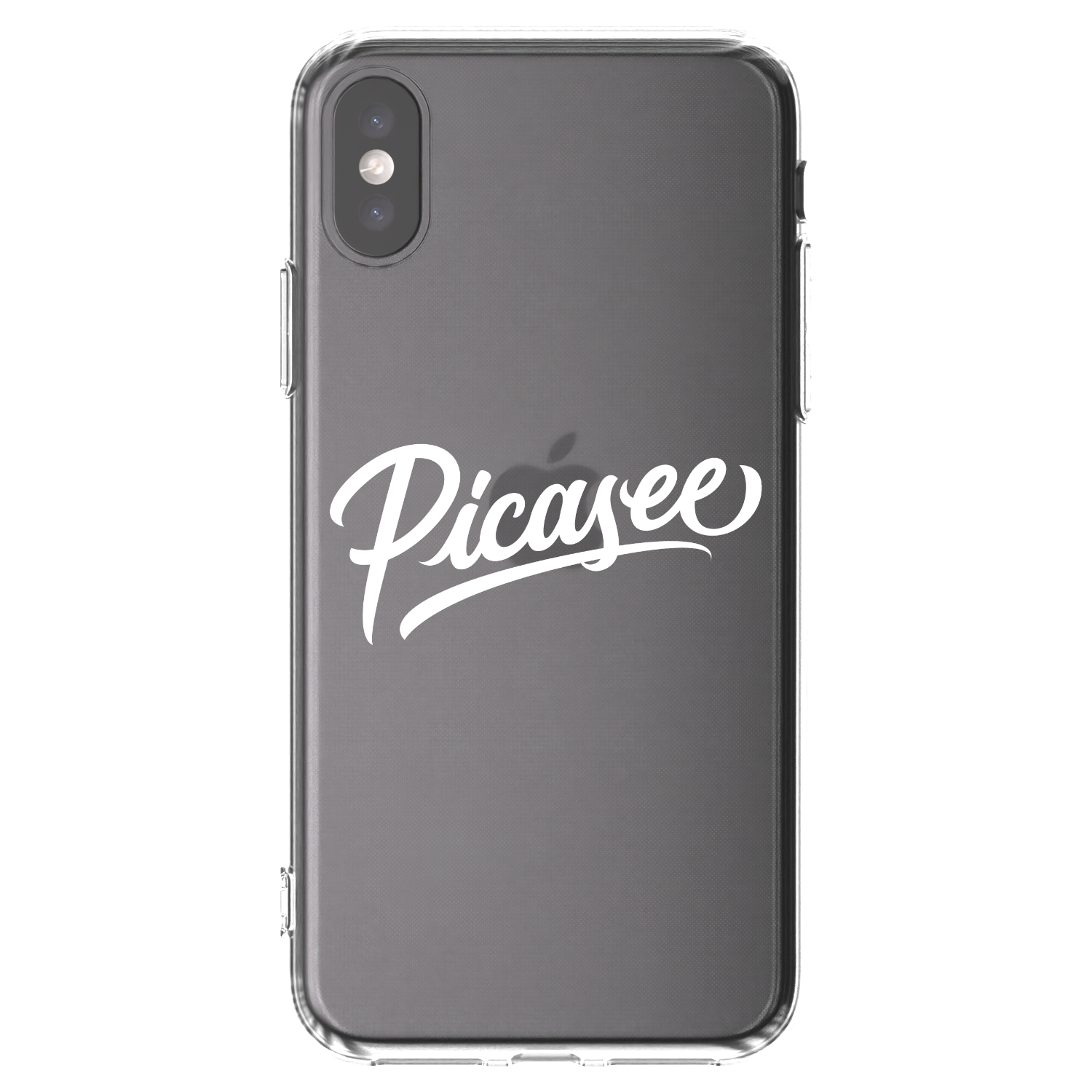Picasee Apple iPhone X/XS Hülle - Transparentes Silikon - Picasee - old logo - white
