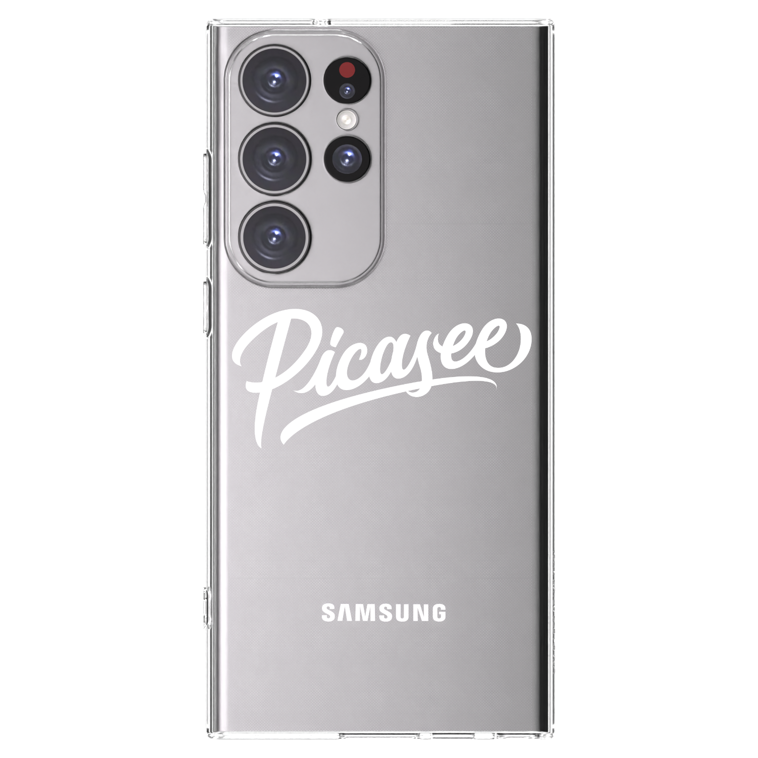 Picasee Samsung Galaxy S23 Ultra 5G Hülle - Transparentes Silikon - Picasee - old logo - white