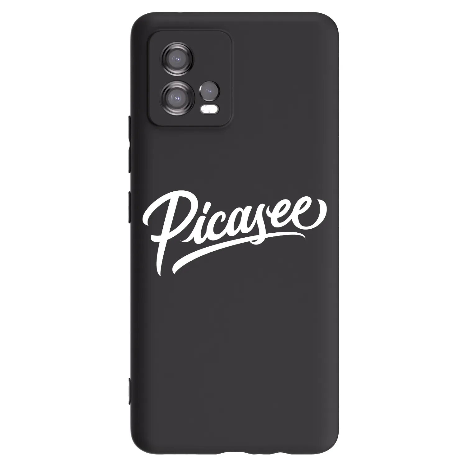 Picasee Motorola Moto G72 Hülle - Schwarzes Silikon - Picasee - old logo - white