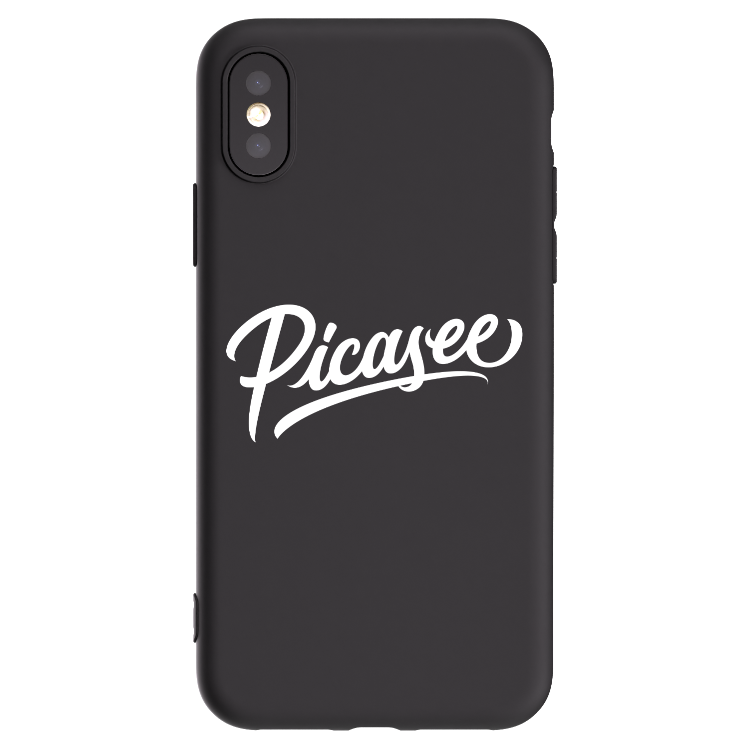 Picasee Apple iPhone X/XS Hülle - Schwarzes Silikon - Picasee - old logo - white
