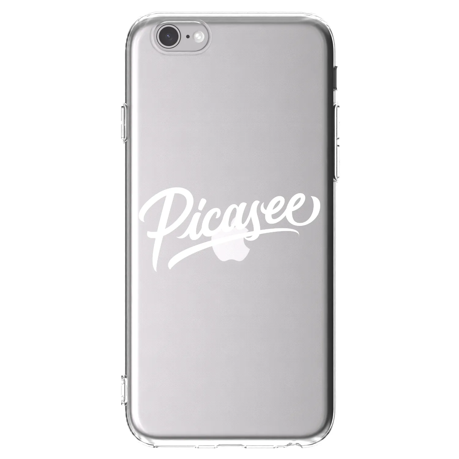 Picasee Apple iPhone 6/6S Hülle - Transparentes Silikon - Picasee - old logo - white
