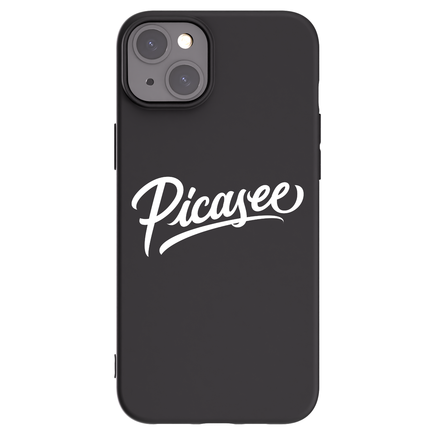 Picasee Apple iPhone 15 Plus Hülle - Schwarzes Silikon - Picasee - old logo - white