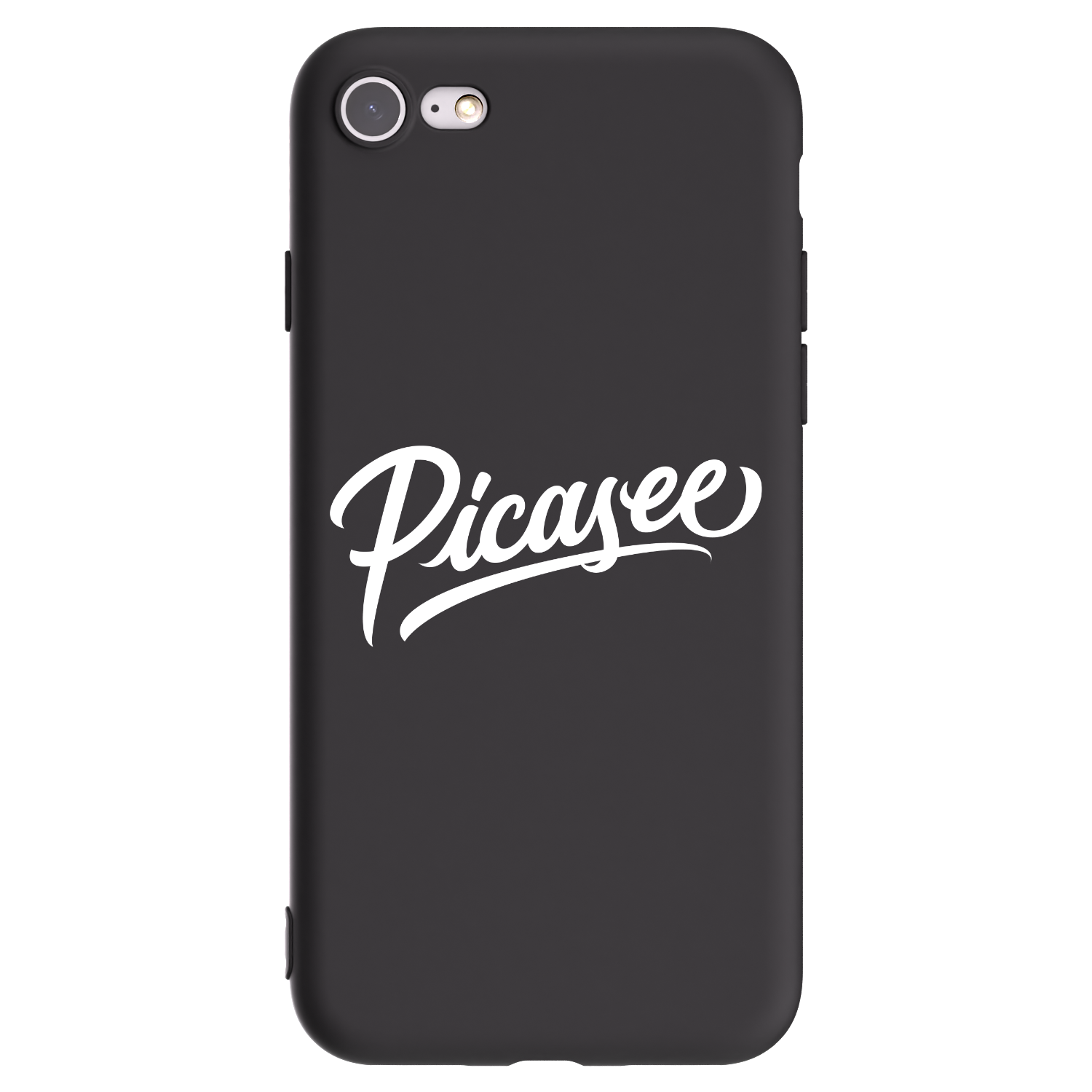 Picasee Apple iPhone 7 Hülle - Schwarzes Silikon - Picasee - old logo - white