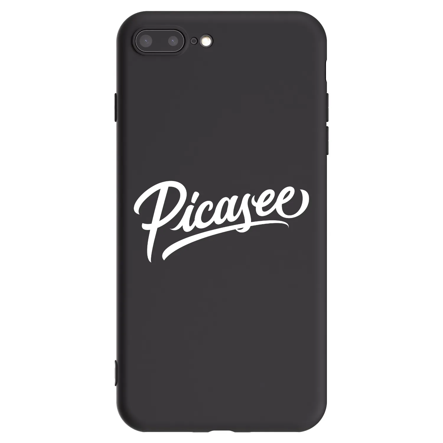 Picasee Apple iPhone 7 Plus Hülle - Schwarzes Silikon - Picasee - old logo - white
