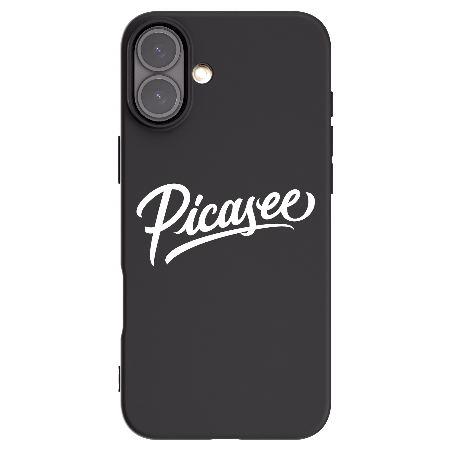 Picasee Apple iPhone 16 Plus Hülle - Schwarzes Silikon - Picasee - old logo - white
