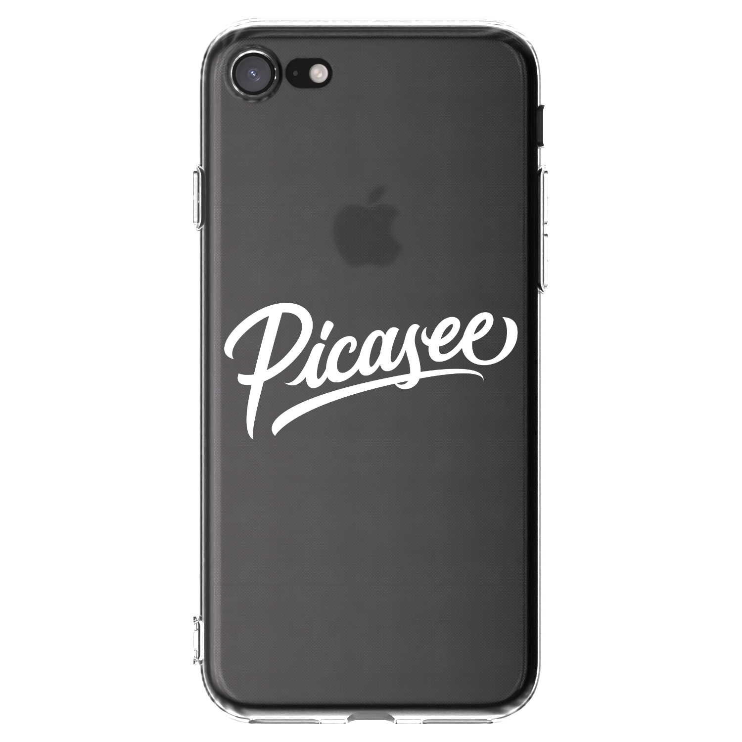 Picasee Apple iPhone 7 Hülle - Transparentes Silikon - Picasee - old logo - white