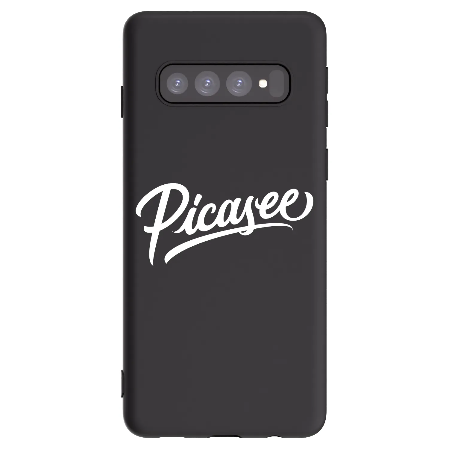 Picasee Samsung Galaxy S10 G973 Hülle - Schwarzes Silikon - Picasee - old logo - white