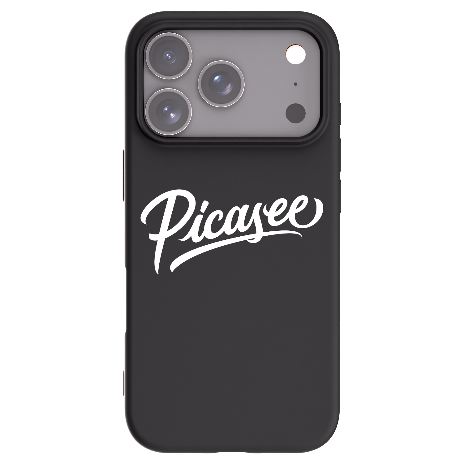 Picasee Apple iPhone 17 Pro Hülle - Schwarzes Silikon - Picasee - old logo - white