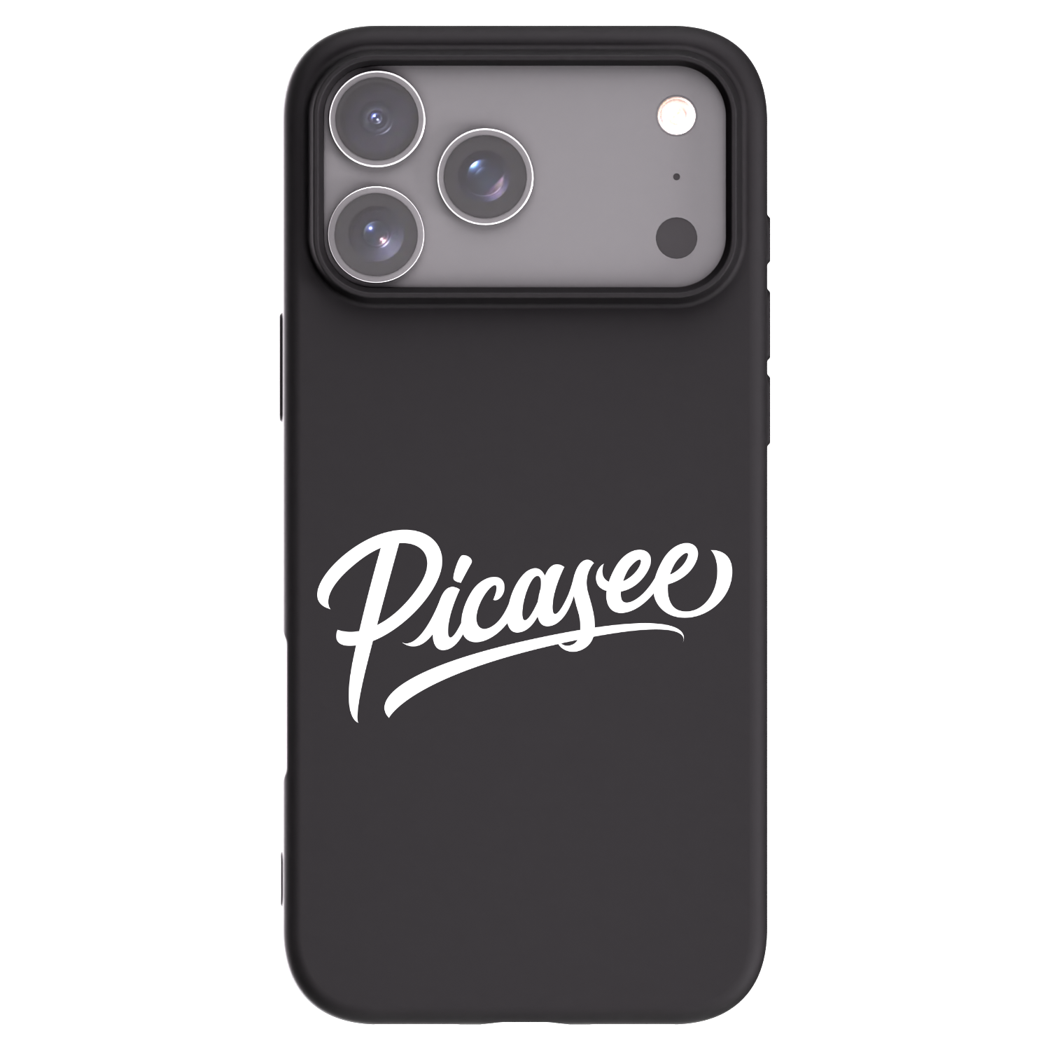 Picasee Apple iPhone 17 Pro Max Hülle - Schwarzes Silikon - Picasee - old logo - white