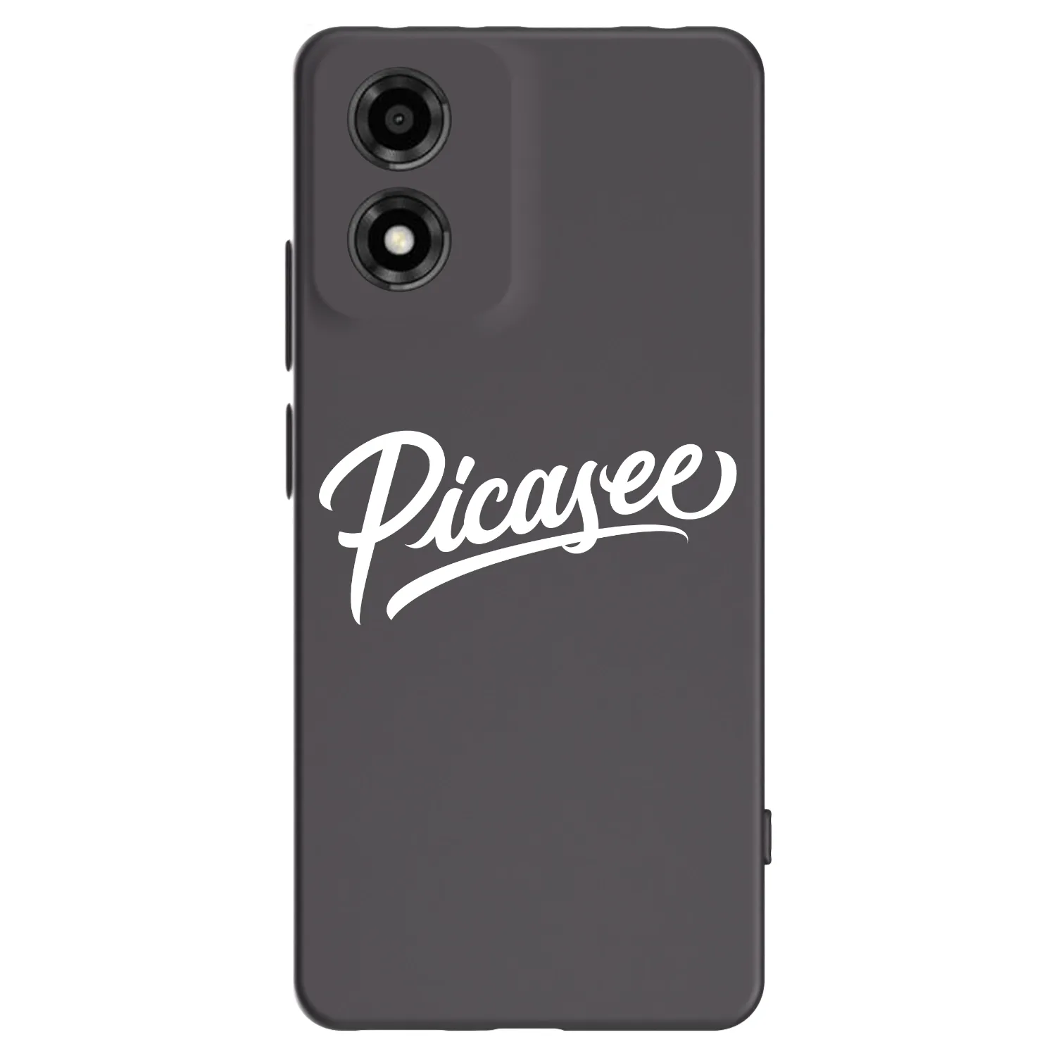 Picasee Motorola Moto E14 Hülle - Schwarzes Silikon - Picasee - old logo - white