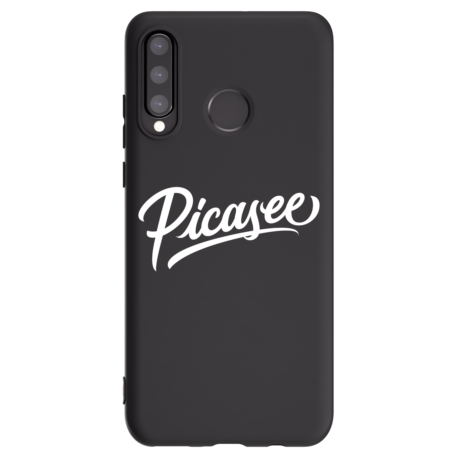 Picasee Huawei P30 Lite Hülle - Schwarzes Silikon - Picasee - old logo - white
