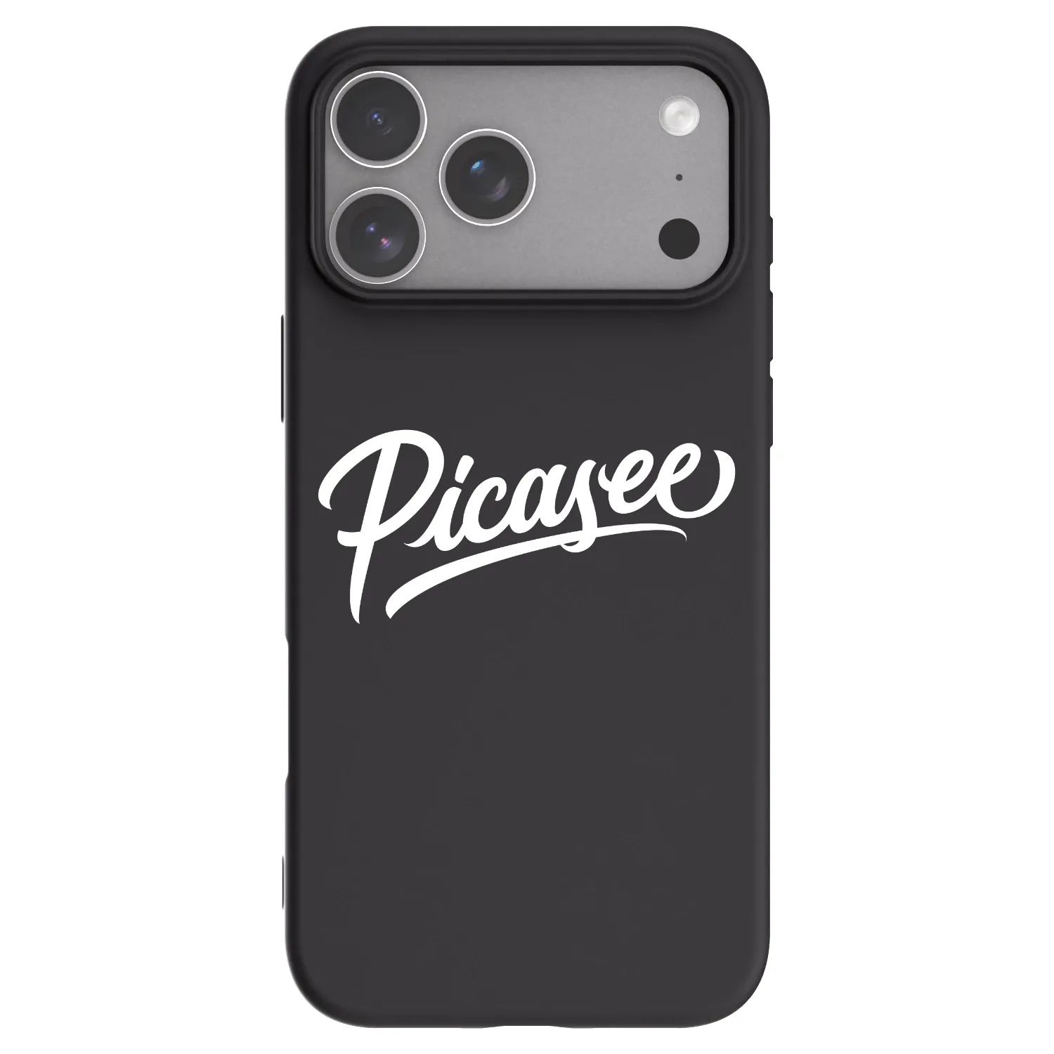 Picasee Apple iPhone 18 Pro Max Hülle - Schwarzes Silikon - Picasee - old logo - white